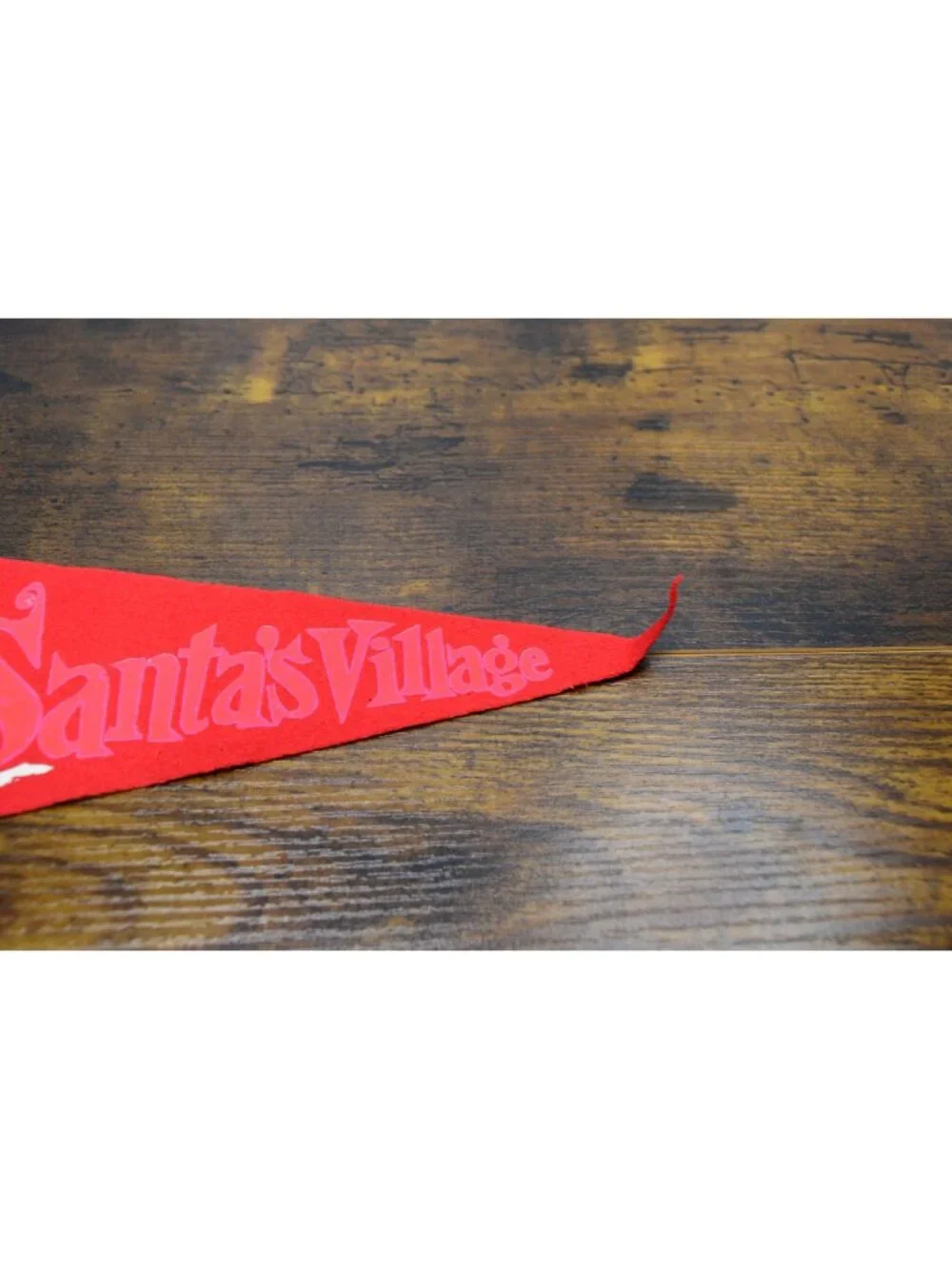 Vintage Santas Village Felt Pennant With Santas House Design 12 inches